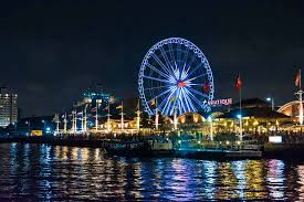 Asiatique The Riverfront at night with Ferris wheel and riverside view